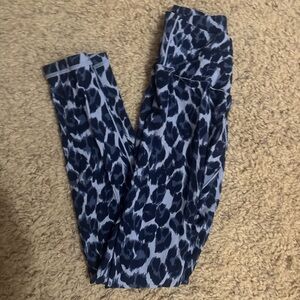 Aerie Blue Leopard Print Leggings